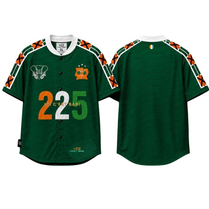 LE CODE 225 — Maillot Baseball Premium (Vert forêt)