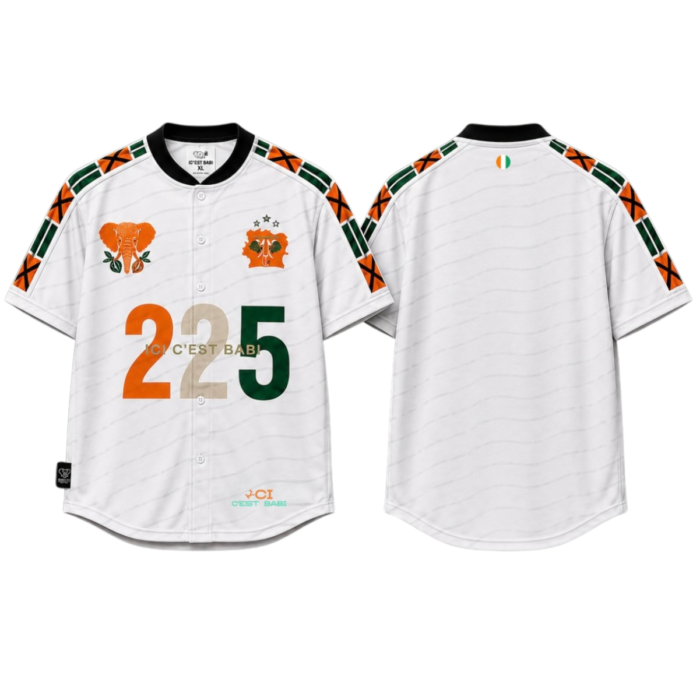 LE CODE 225 — Maillot Baseball Premium (Blanc)