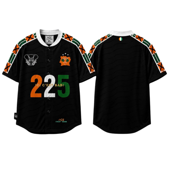 LE CODE 225 — Maillot Baseball Premium (Noir)